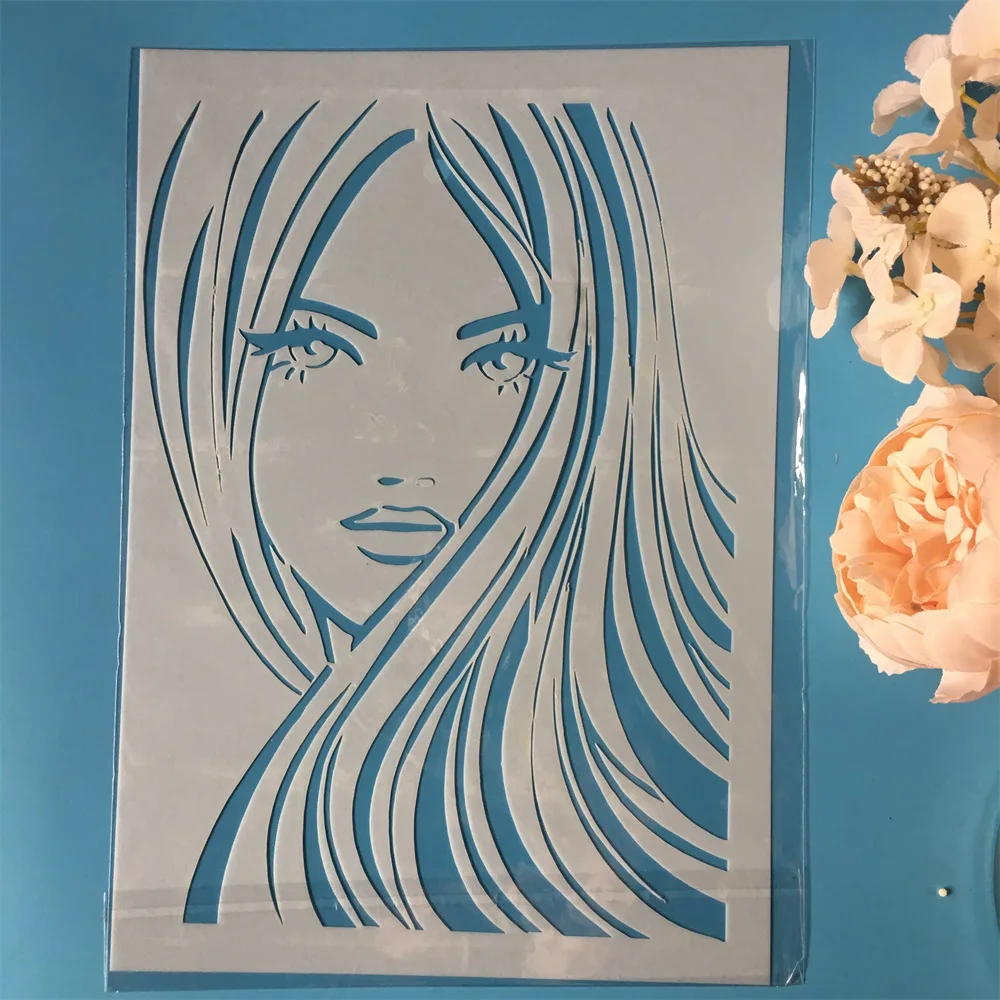 

New Beautiful Girl A4 DIY Craft Layering Stencils Wall Painting Scrapbooking Stamping Embossing Album Decor Paper Card Template
