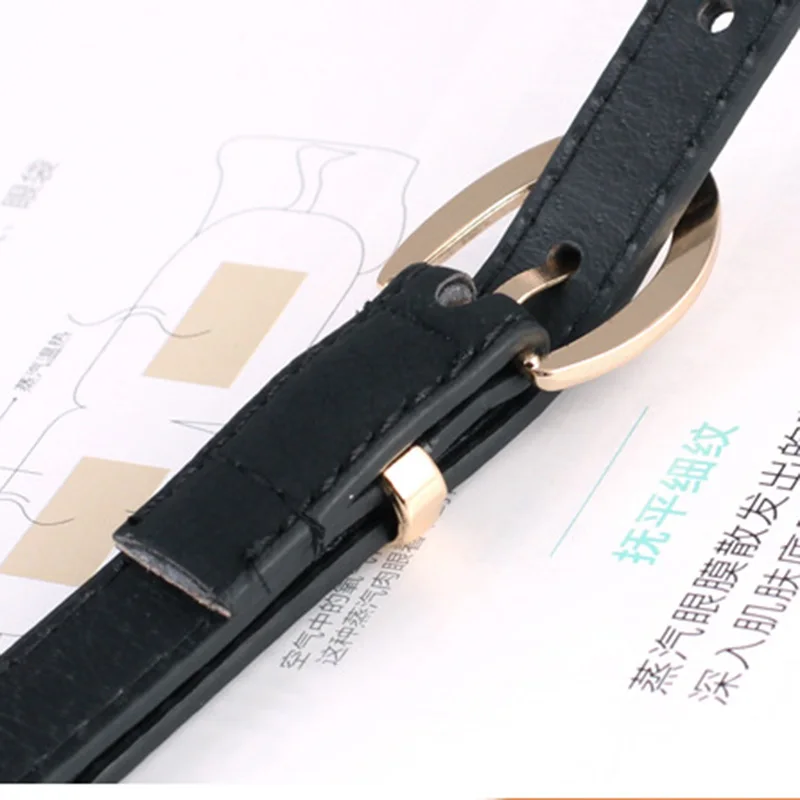 Women Solid Color Belt Thin Skinny Leather Waist Belt Gold Pin Buckle Female Dress Jeans Waistband Strap designer belts women