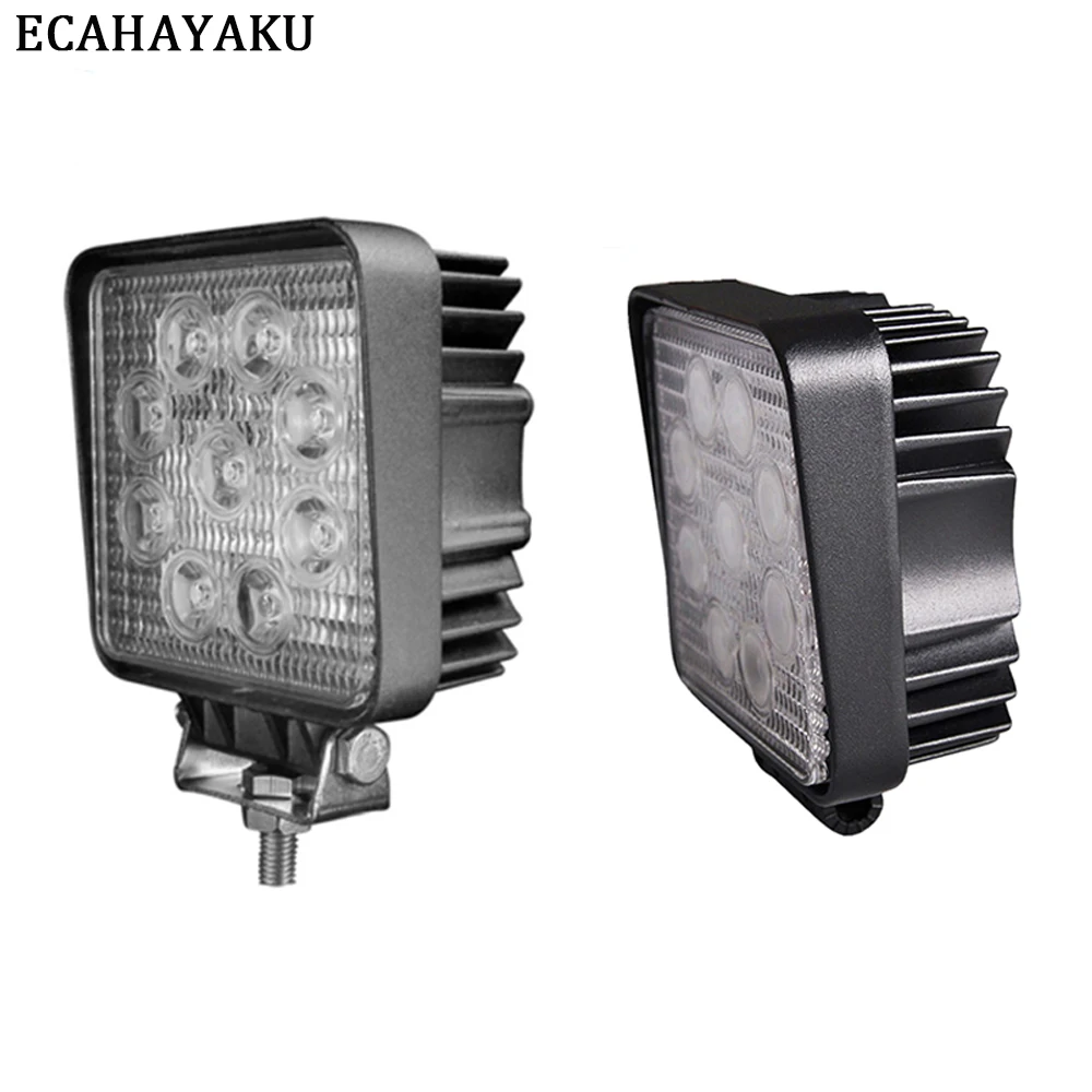 

ECAHAYAKU 1Pcs 4" 27W Square led work light bar ce rohs led work lamp SPOT Beam for 4x4 offroad tractor boat Trailer ATV SUV CAR