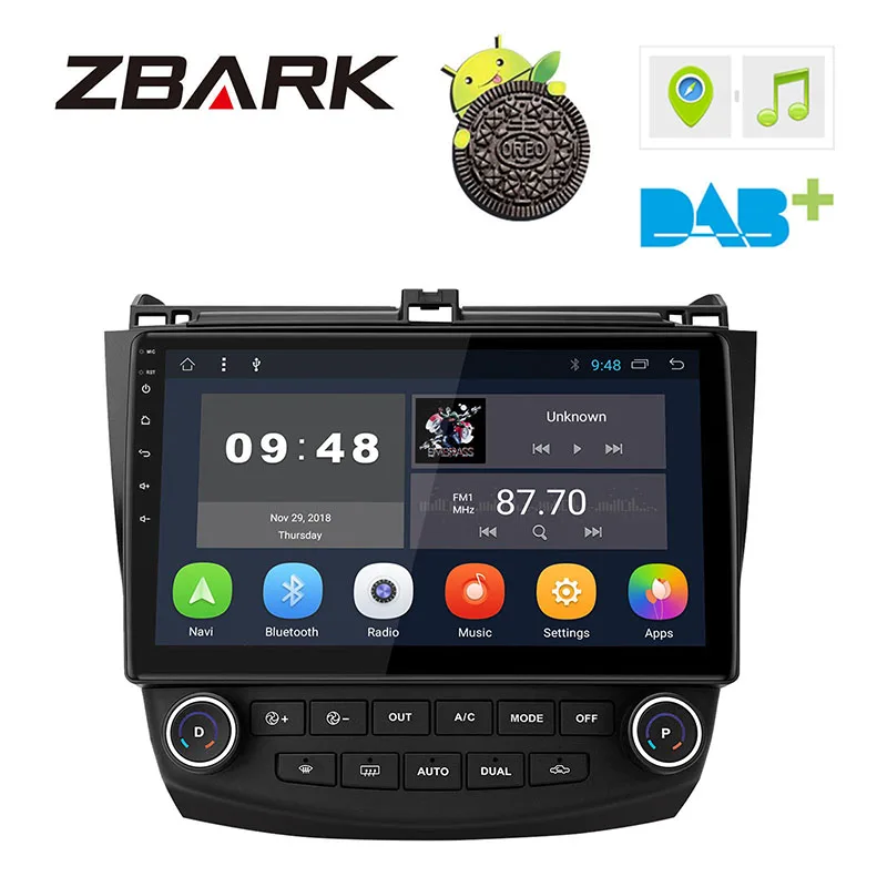 

10.1 inch Android 8.1 Car Stereo Radio Player WIFI OBD DAB RDS GPS for Honda Accord 2002 2003 2004 2005 2006 2007 NO DVD YHLYG1A