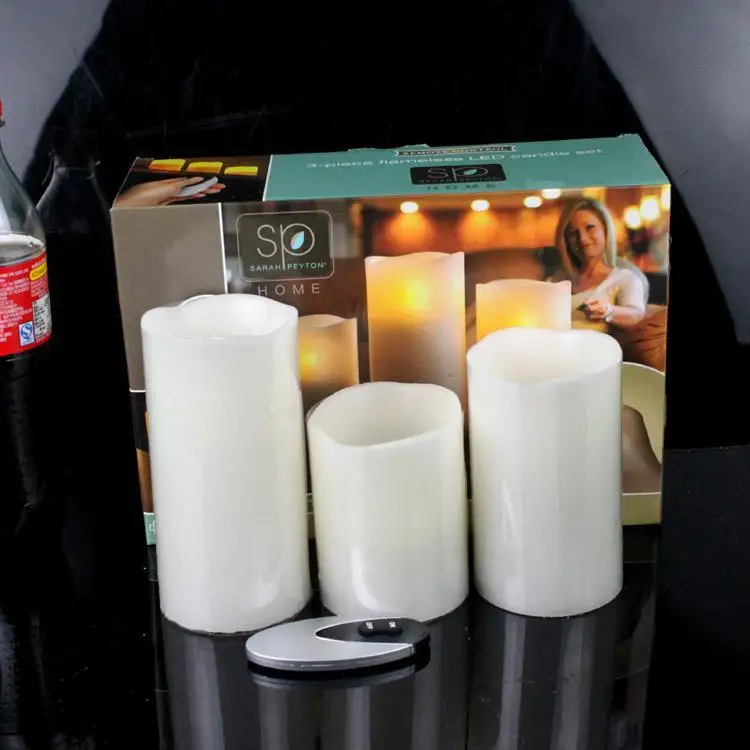 15lot LED Pillar Candle Set With Remote,3pcs/lot Remote Candles Kit
