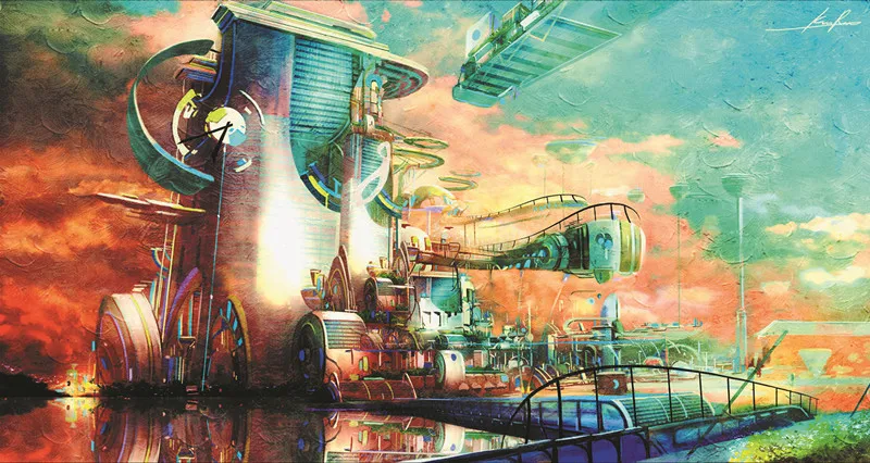 24&quotX45&quotinch The UFO City lights prints oil paintings Custom ART Poster PRINT 341 |