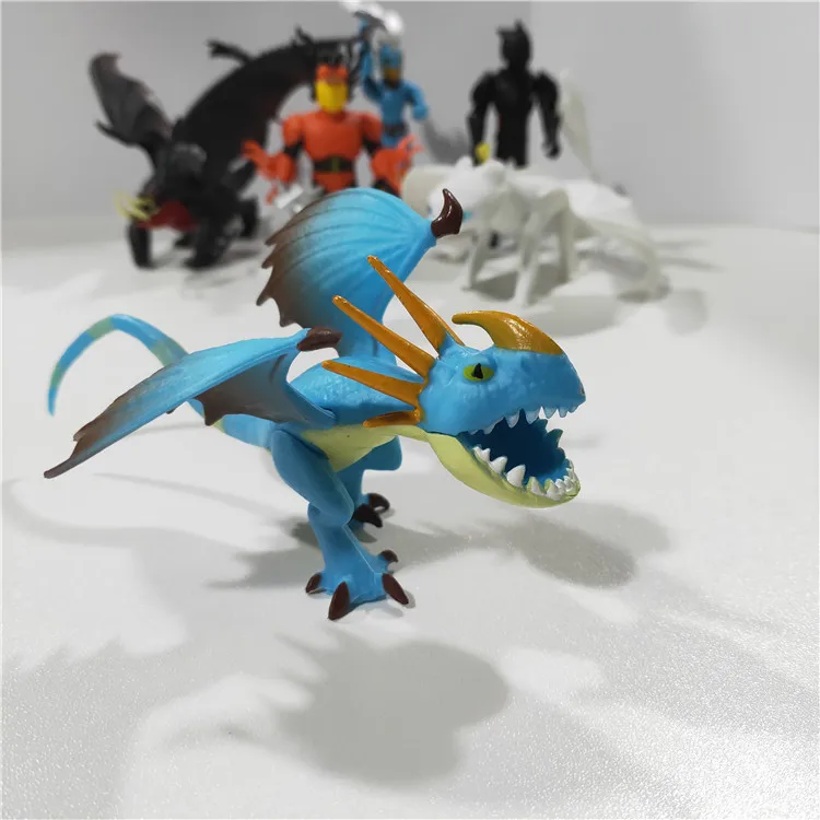New 8 Pieces/Lot How to Train Your Dragon 3 Toothless Light Fury Night Fury Action figure White Dragon Toys Children's gift