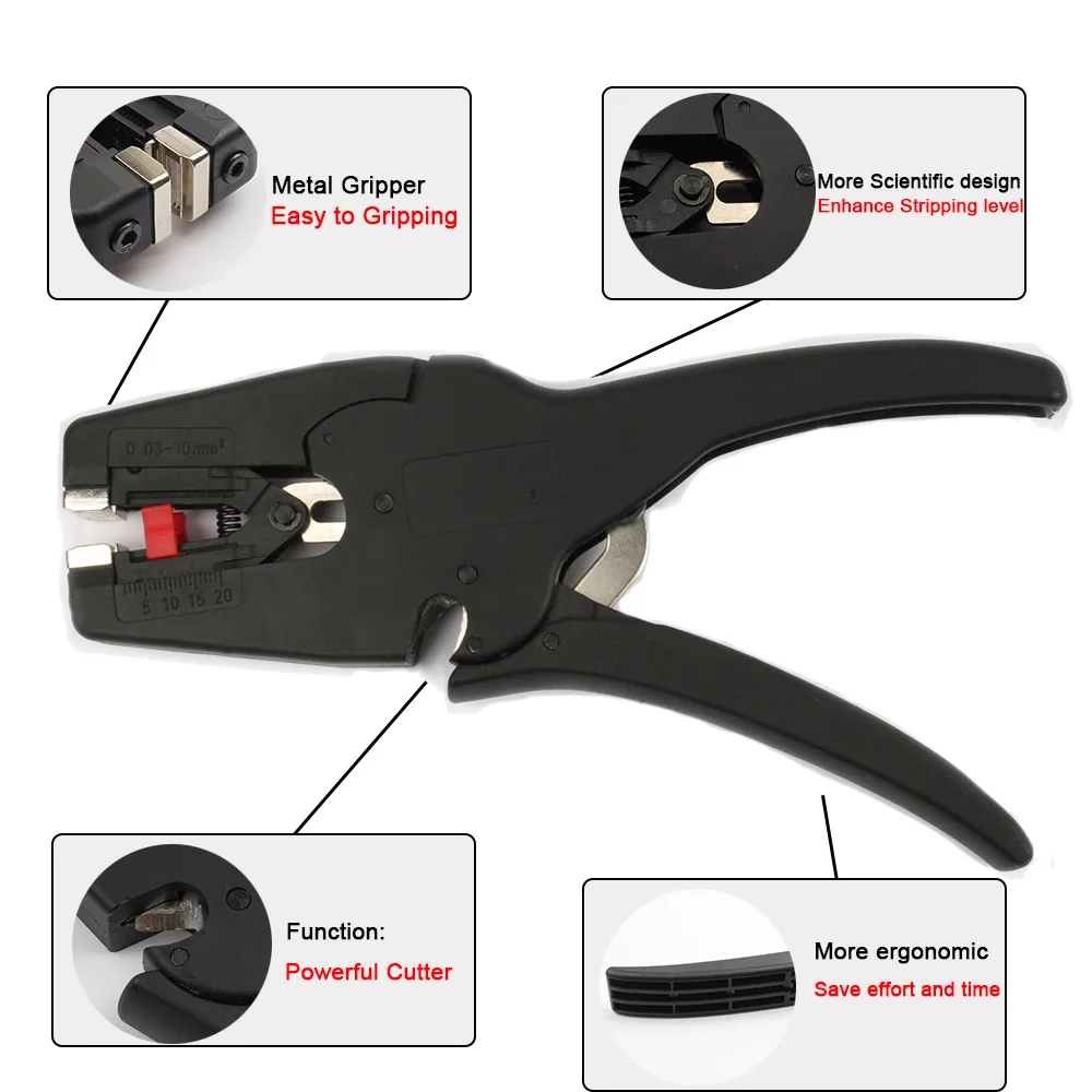 

FS-D3 Self-Adjusting insulation Wire Stripper wire stripping range 0.08-6mm2 Multi-tool TOOL wire cutter cutting LB-1