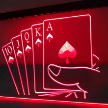 LK416-светодиодный неоновый светильник Королевского слива для игры в покер и казино