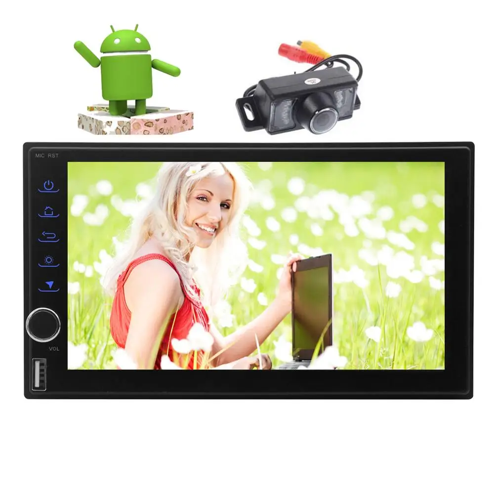 Sale Backup Camera Include Android 7.1 GPS Car Stereo Auto Radio Touchscreen Head Unit Support Wifi USB/SD Bluetooth None-DVD Player 2