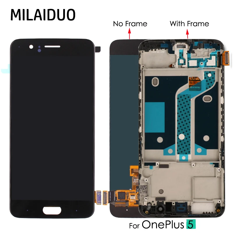 

OEM Super AMOLED For Oneplus 5 A5000 1+5 LCD Display Touch Screen Digitizer OLED Assembly Replacement 5.5'' With Frame