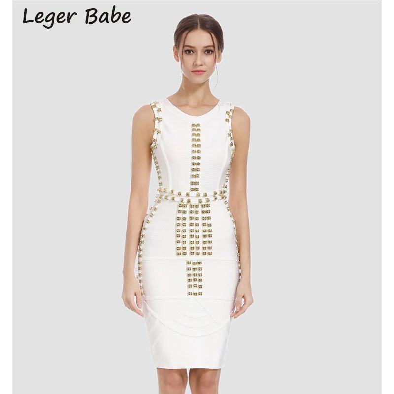 Herve Leger Babe 2018 HL Мода стиль сексуальные коктейльные платья Золотые украшения