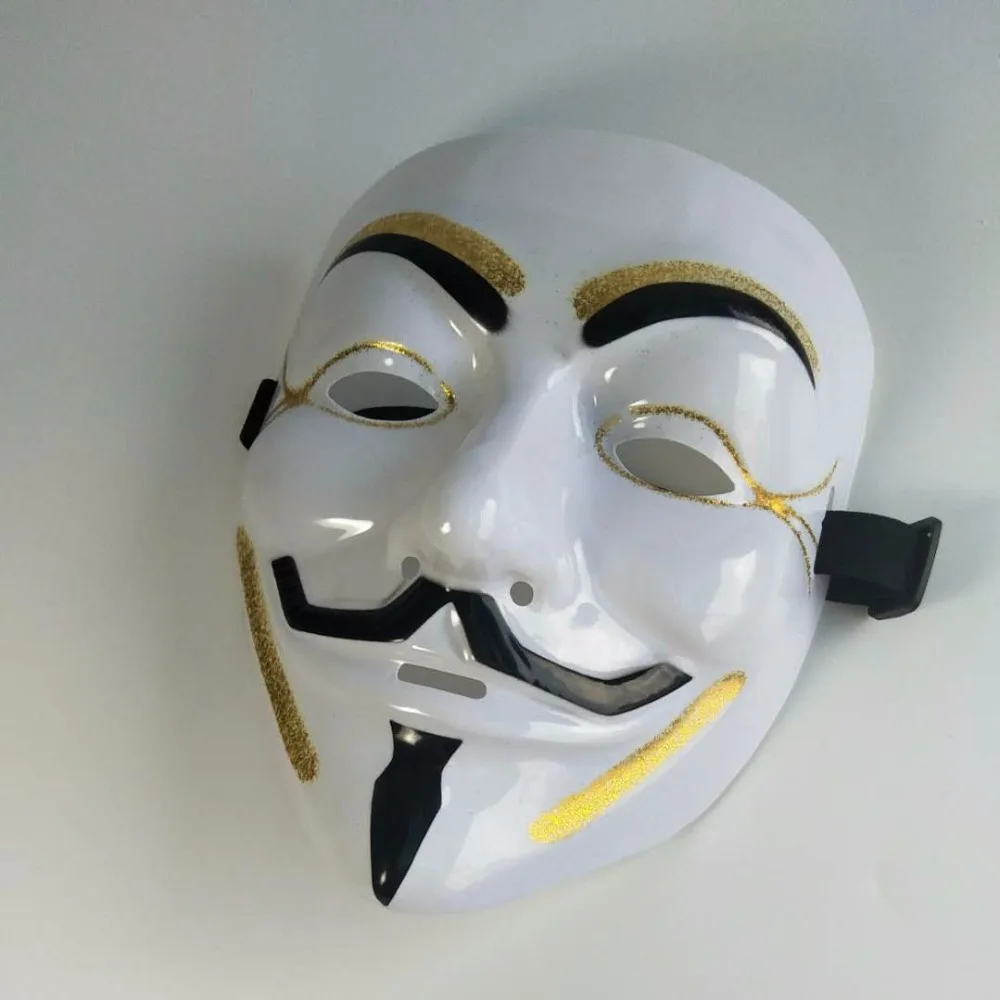 ПВХ маска косплей Полнолицевая тема Вендетта маска хакер гримаса для Хэллоуина маски Поставки
