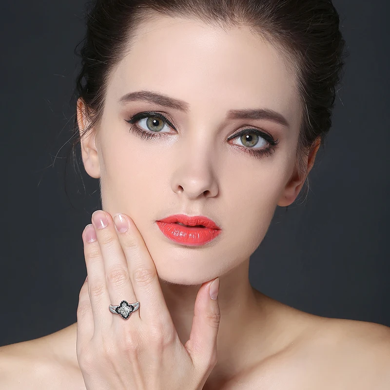 Женское кольцо из серебра 100% пробы с черно белым камнем|ring for|rings for womenrings women stone |