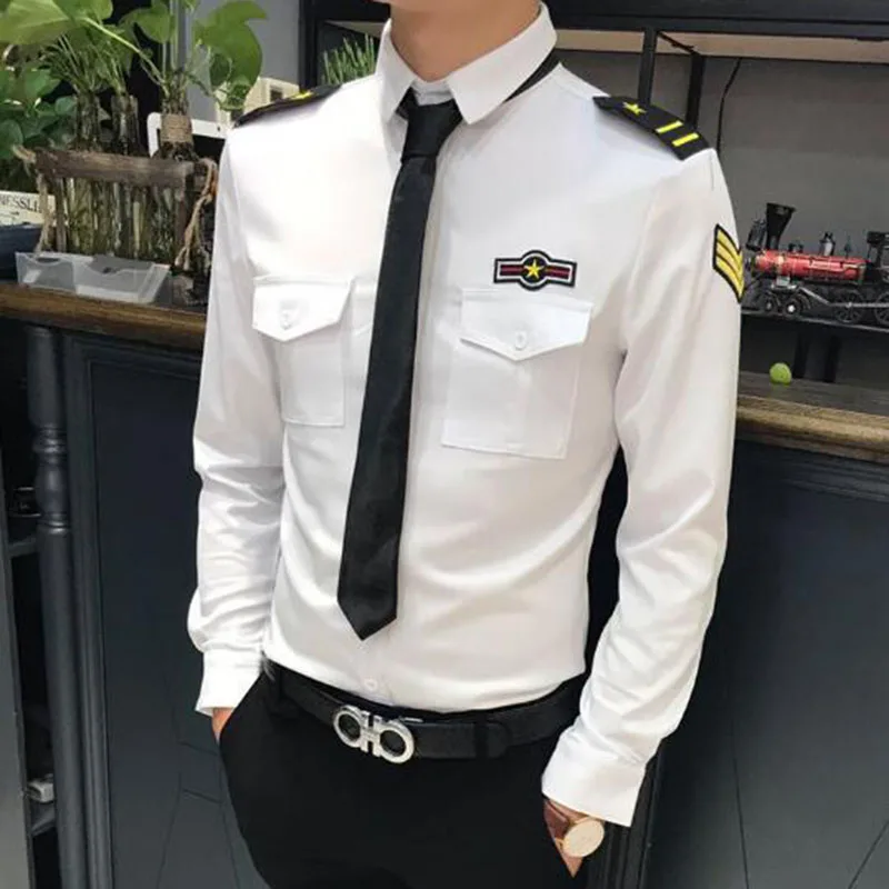 Stylist Long Sleeve Uniform Shirts Ktv Bar Night Club Wear