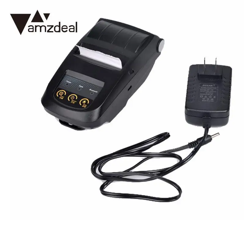 Amzdeal чековый принтер ESC POS принтер кода Bluetooth теплоаккумулятор USB RJ11 штепсельная вилка американского стандарта Портативный 100-240 9В/1.5A Мощность адаптер