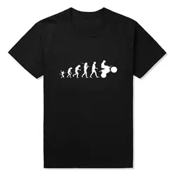 Новые летние с изображением процесса эволюции и мотокросса футболки Для мужчин Изделие из хлопка с короткими рукавами футболка Веселая