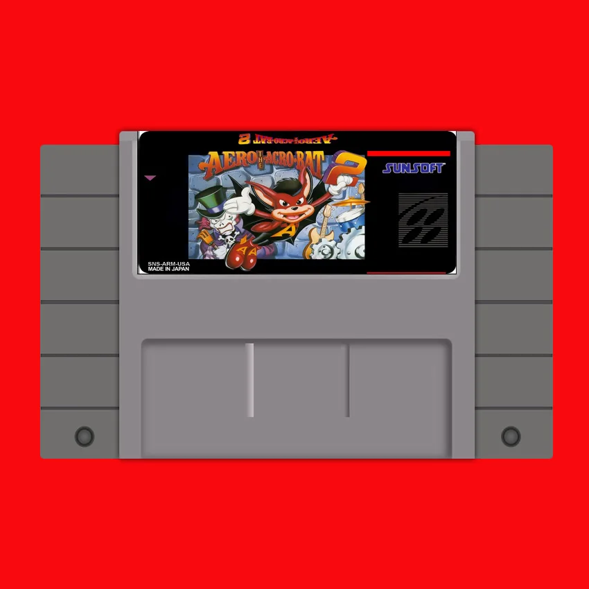 Aero Acro-летучая мышь 2 16 бит большой серый карточная игра для США NTSC игры |