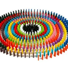 120 шт./компл. дети цвет разборная Радуга Дерево домино блоки Дети Ранние Обучающие деревянные игрушки подарки для детей