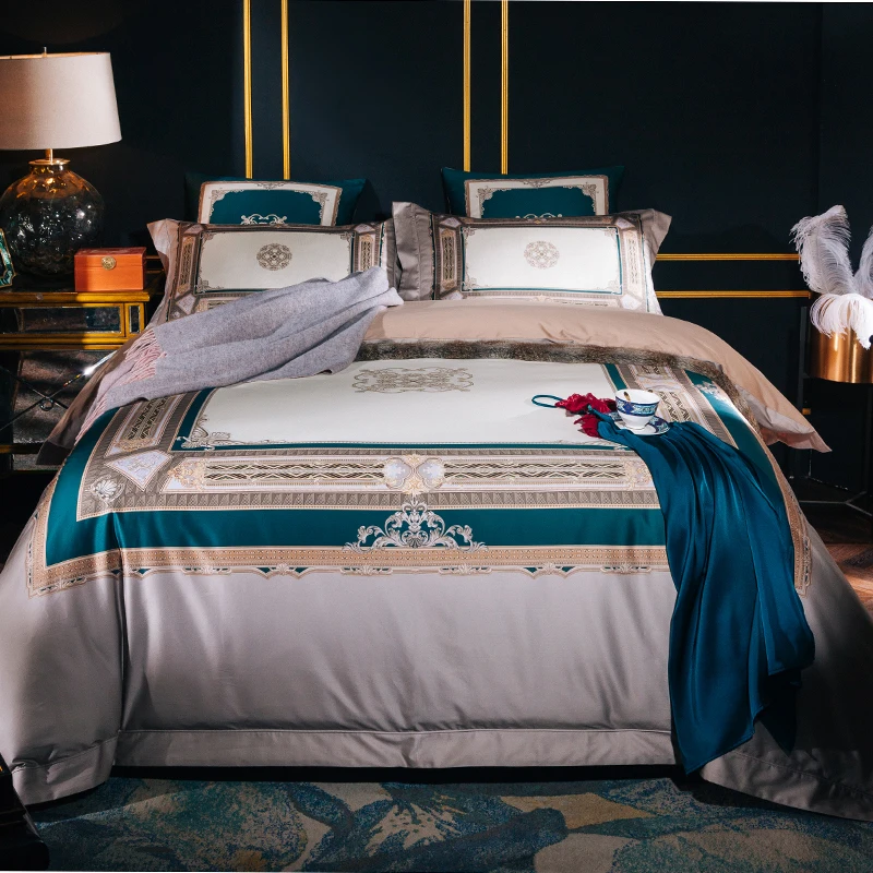 S 100 S Египетский хлопок Роскошный Королевский дизайнерский комплект постельного белья King queen размер Boho Комплект постельного белья
