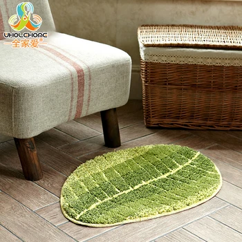 

Doormat Rug Footcloth Floor Mat Carpet Polyester Anti-slip Water-absorption Soft Shaggy Suede Leave Living Room Bathroom Bedroom