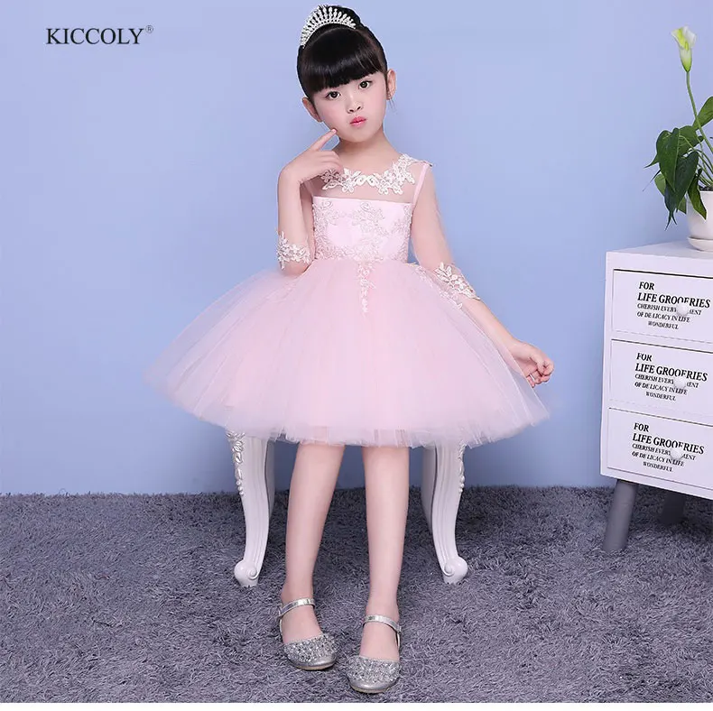 

KICCOLY 2018 Girls Dress Perspective lace Children Wedding Party Dresses Kids Evening Ball Gowns Formal Baby Frocks Clothes 2-12