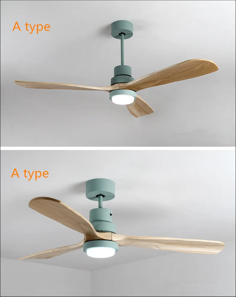 Скандинавский светодиодный потолочный вентилятор-светильник, три цвета, для гостиной, ресторана, кафе, светодиодный вентилятор с пультом дистанционного управления