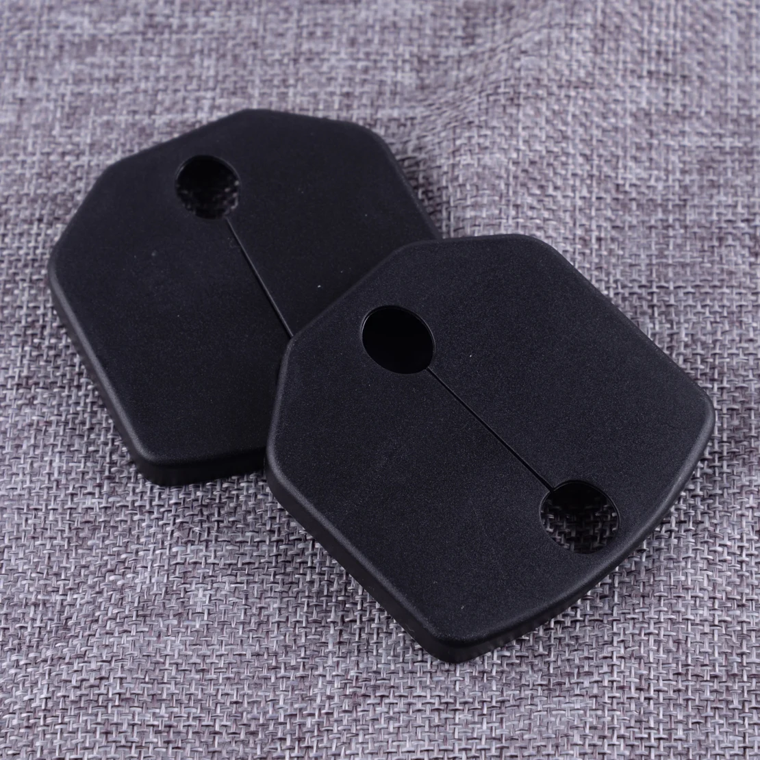 

DWCX 2Pcs ABS Black Car Auto Door Lock Cap Cover Trim Protective Decorative Buckle Fit For Ford Mustang 2015 2016 2017 2018 2019