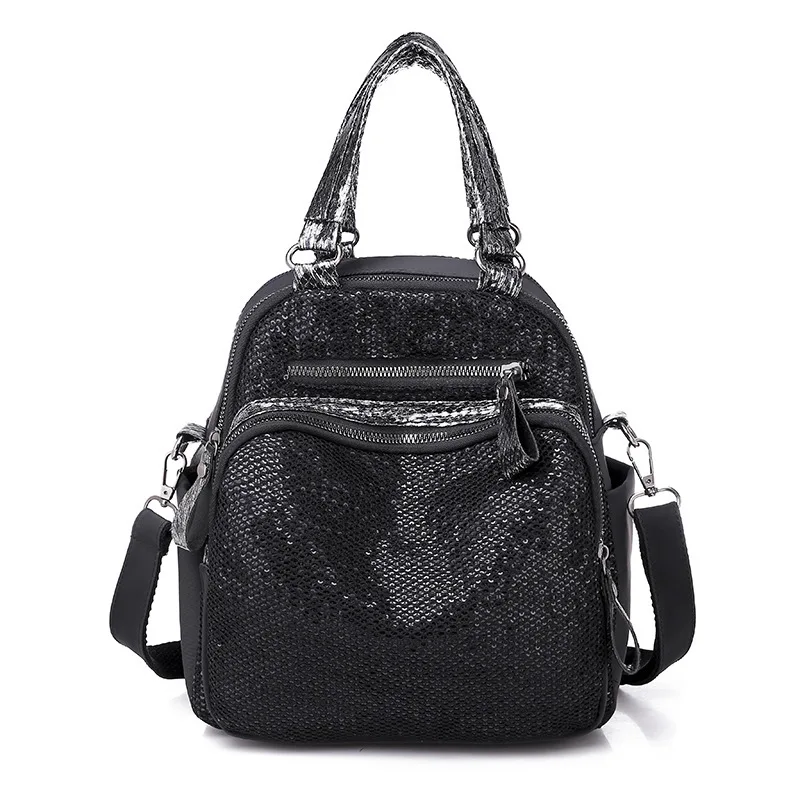 

2019 shoulder bag ladies bag handheld sequins travel backpack large capacity dual-purpose bag tide school bags teenage girls