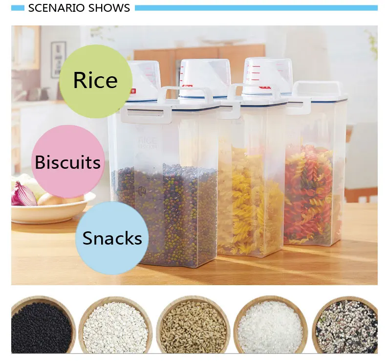 RSCHEF 1 шт. пластик кухня зерна хранения пищевой контейнер для крупы чехол Бин ящик для хранения риса
