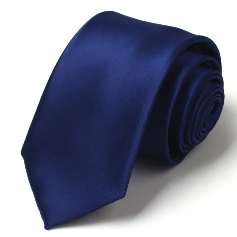 Высокое Качество Бренд 7 см модные галстуки для мужчин шелковые мужские галстуки Галстук повседневные мужские однотонные галстуки - Цвет: Синий