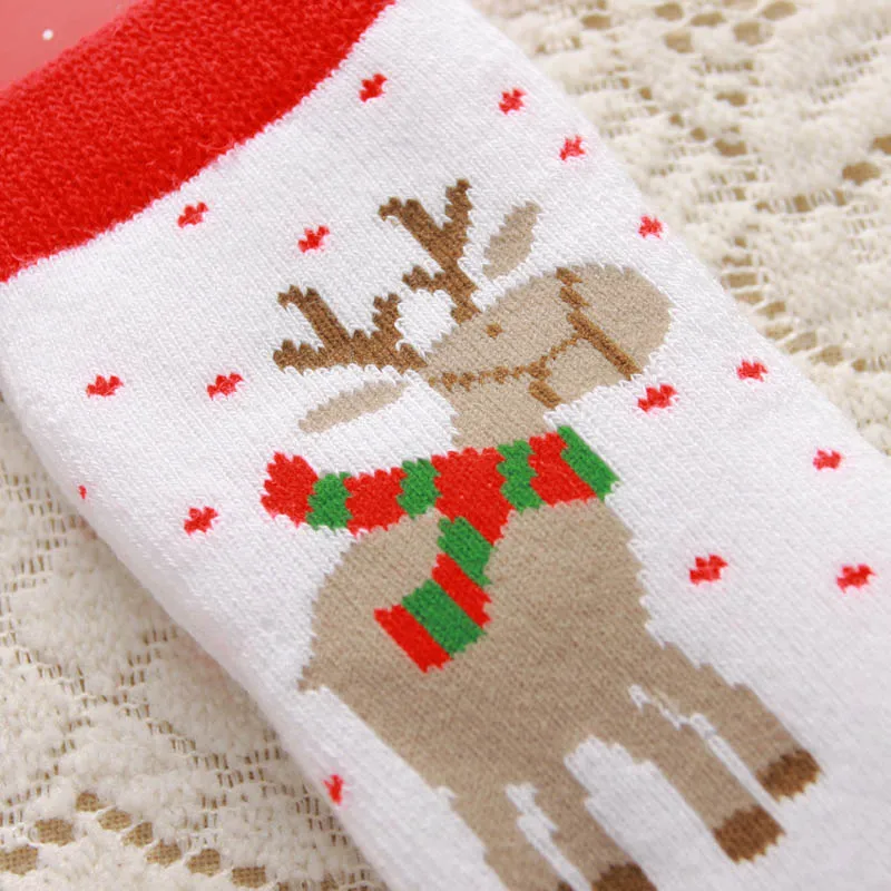Носки для маленьких девочек детские рождественские носки с Санта-Клаусом и оленем рождественские носки Рождественский подарок для детей 0-4 лет