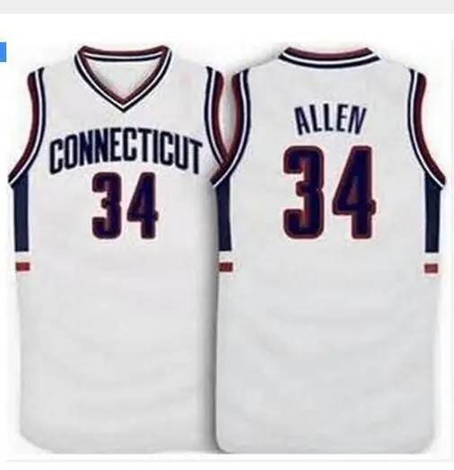 34 Ray Allen Connecticut Huskies1996 Throwback blue White Basketball