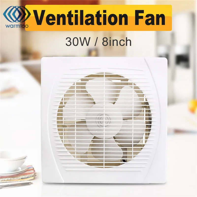 

oittm 220V 30W 8 inch White Ventilation Extractor Exhaust Fan Blower Window Wall Kitchen Bathroom Toilet