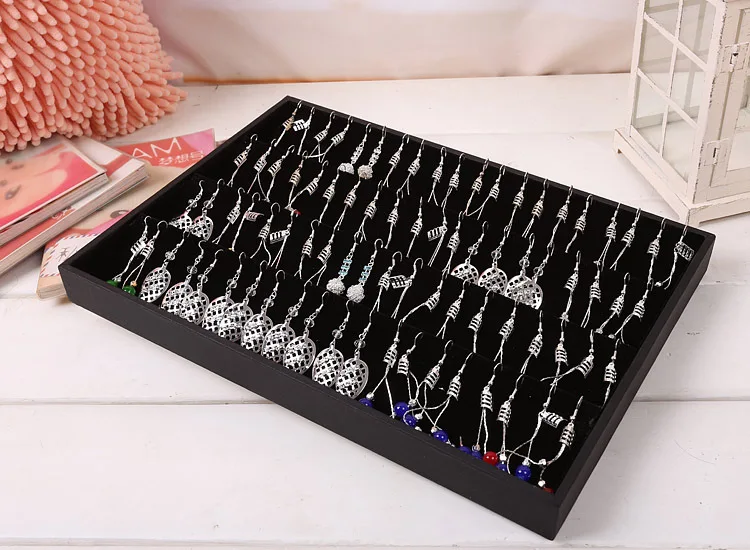 2pcs Lot Earring Display Tray Black Velvet Rack 2pcs Lot Earring Display Tray Black Velvet Rack Holder Organizer Jewelry Storage Bo Showcase In Packaging From