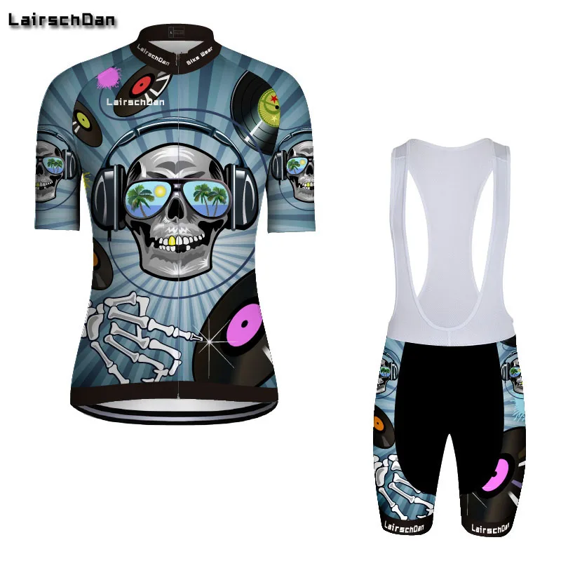 LairschDan 2019 Bike Clothes Women Cycling Jersey Set Skull Ciclismo Roupa Fietskleding MTB Clothing Cycliste Femme Short | Спорт и