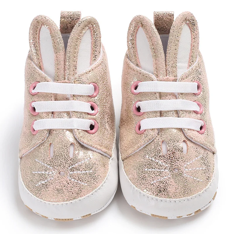 

Cute Baby Girl Boy Soft Rabbit Ear Sole Anti-Slip Crib Toddler Pram Shoes First Walkers Prewalker