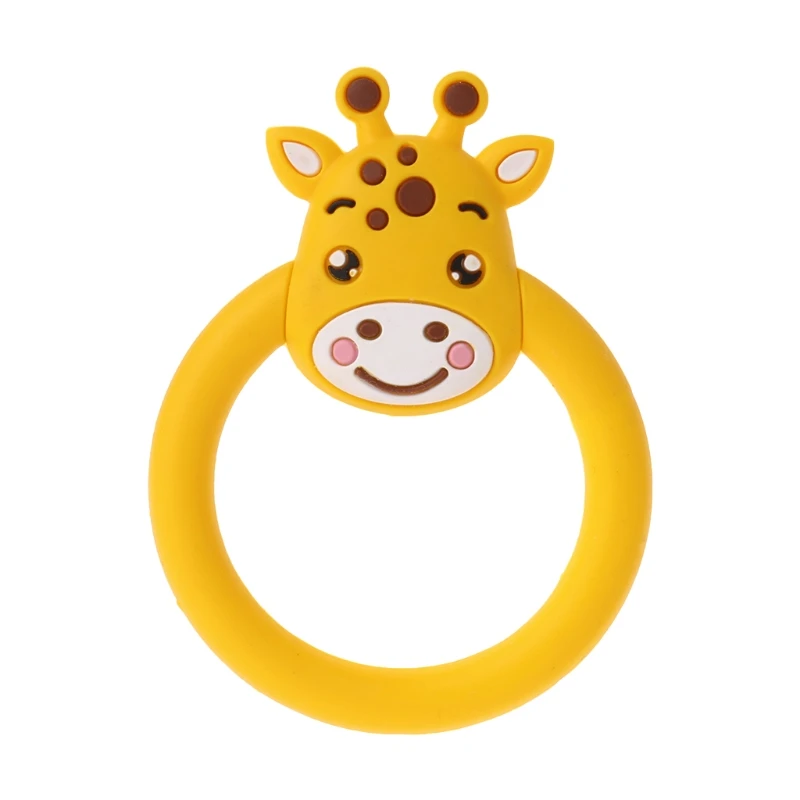 Жираф слон BearBaby Прорезыватель для зубов соска мультфильм Прорезыватель для кормления Силиконовые бусы, не содержат Бисфенол А игрушки - Цвет: Цвет: желтый