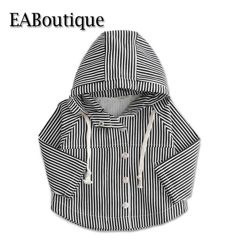 

EABoutique Street Fashion Spring Childrens' jacket Striped Hooded jacket for boys high quanlity long sleeve baby boy jacket