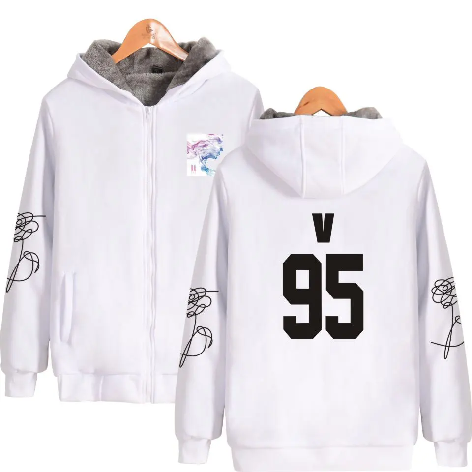 BTS K pop Thicker Hoodie Sweatshirt Zipper Face Yourself Fashion