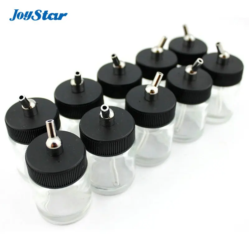 

ABEST NEW 10PCS Airbrush Air Brush Glass Bottle Jar 22CC / Standard Suction Lid AB-G2