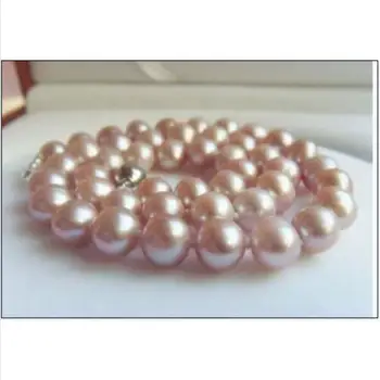 

elegant 9-10mm south sea round lavender pearl necklace 18inch KKK