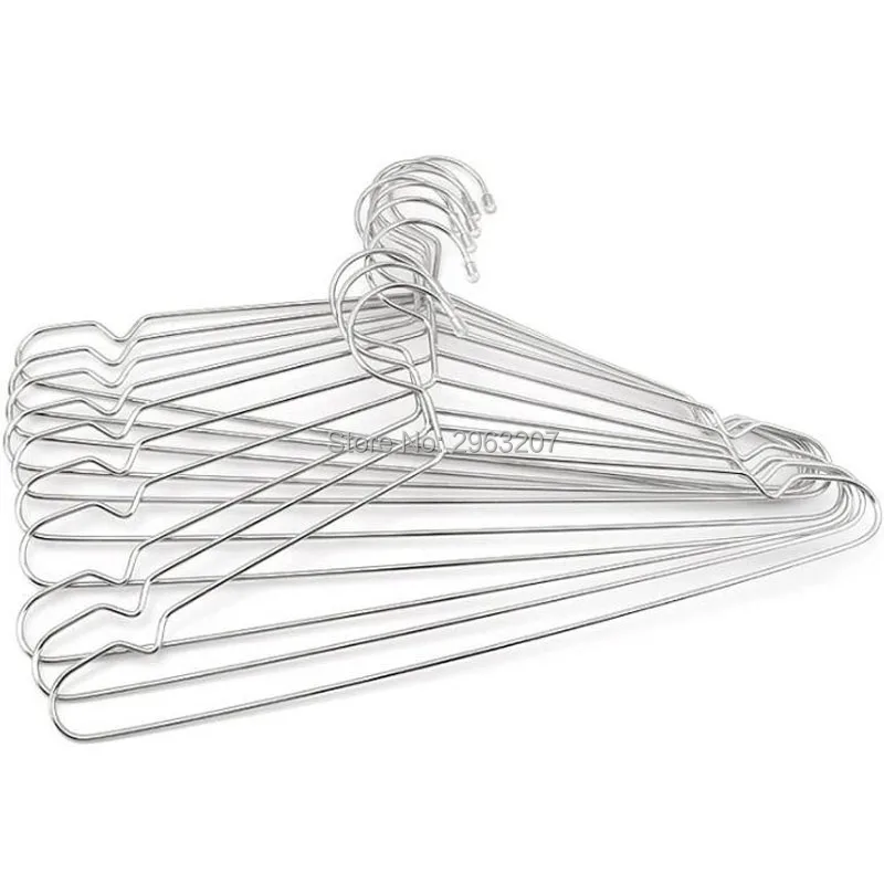 50pcs Extra Wide Strong Metal Clothes Hanger 50cm Stainless Steel