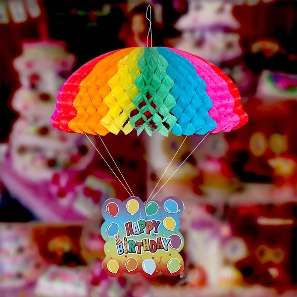 Rainbow Parachute Tissue Paper Creative Birthday Party