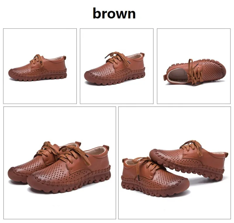 DRFARGO/весенне-летняя обувь; женская обувь из натуральной кожи на плоской подошве с вырезами; дышащая мягкая обувь на шнуровке; Femme Chaussure; Размеры 35-40