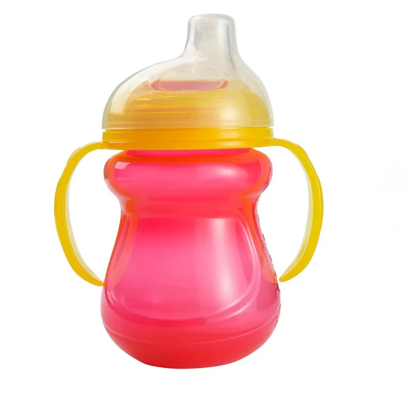 270 мл Детская Бутылочка для сосков герметичная чашка для питья тренировочная чашка с ручкой - Цвет: R