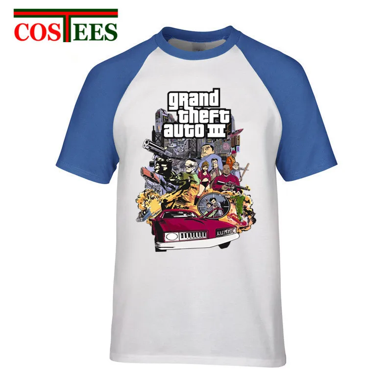 Grand Theft Auto Game GTA 5 Men Summer T Shirt Cool GTA3 Mens t-shirt Colorful Print tshirt in Couples Tee Shirts Funny clothing