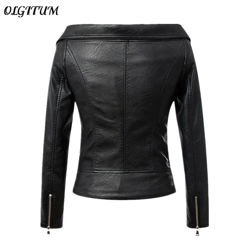 Veste Cuir Femmes Zipper Automne Nouveau Faux Sexy La Slash Locomotive 2018 Black Américaine Femelle Européenne De Pu Cou Mode xfAxwqnT