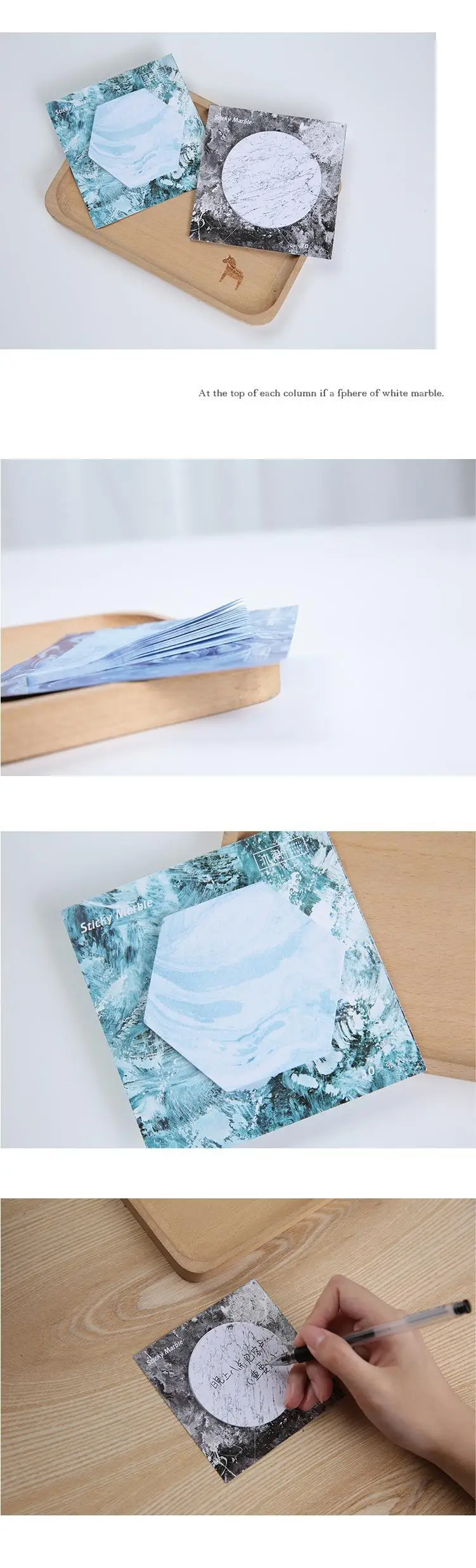 Креативная Мода Kawaii корейский милый канцелярский мрамор камни Набор стикеров для заметок бумажный блокнот липкие офисные принадлежности
