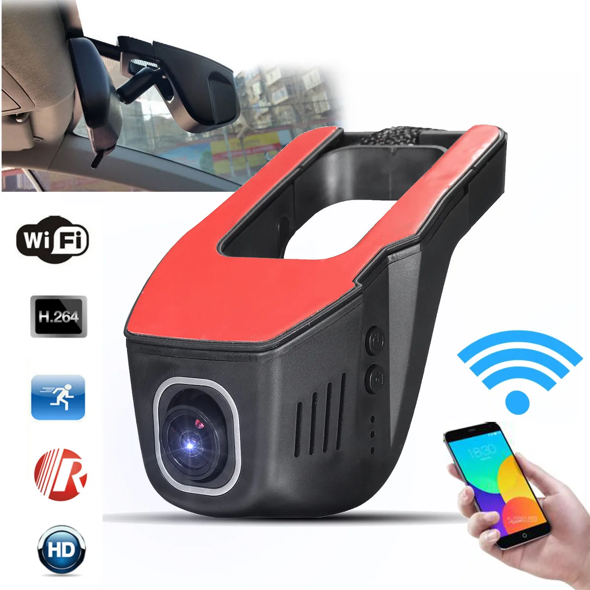 Hidden Wifi Car DVR HD 1080P Vehicle Camera Video Recorder Dash Cam Night Vision 