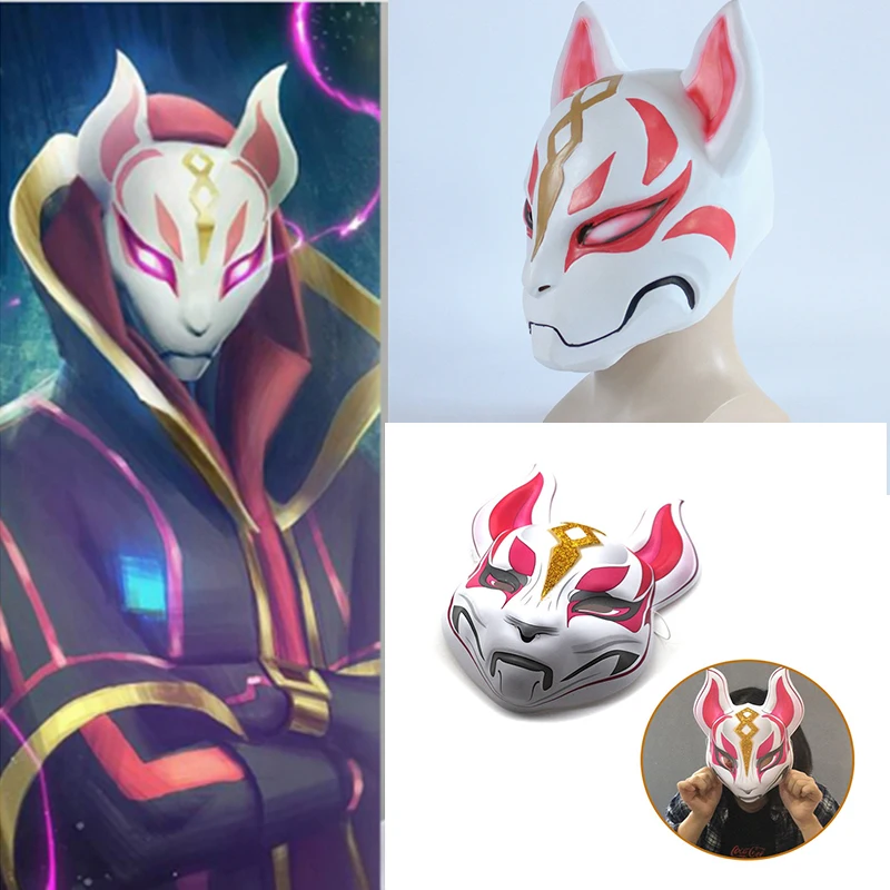 2018 игра дрейф косплей маска для лица лиса kitsune животное полная голова унисекс