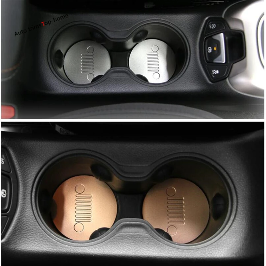 

Yimaautotrims Car Front Seat Water Cup Holder Decoration Pad Cover Trim Interior Fit For Jeep Renegade 2015 2016 2017 2018 2019