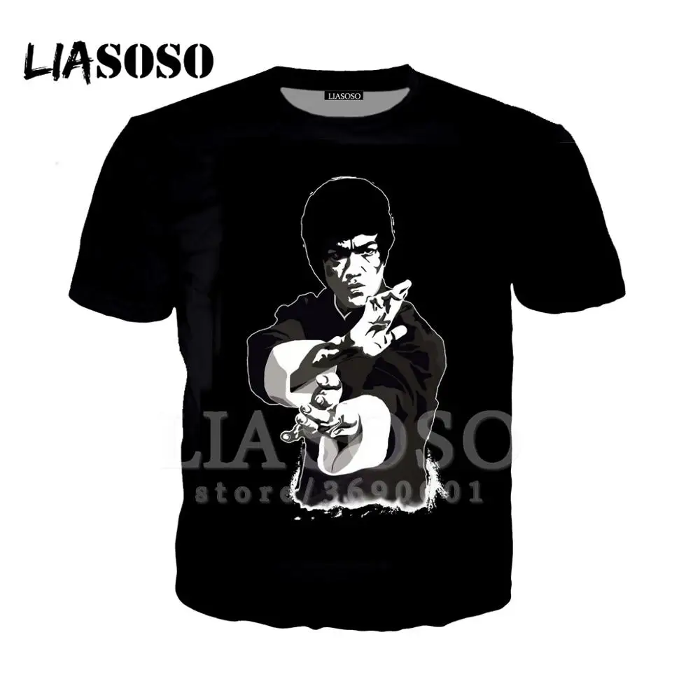 LIASOSO/новая футболка, 3D принт, унисекс, дизайн, Брюс Ли Конг фу, Китай, хорошее качество, круглый вырез, крутые хип-хоп повседневные футболки, топы, A163 - Цвет: 6