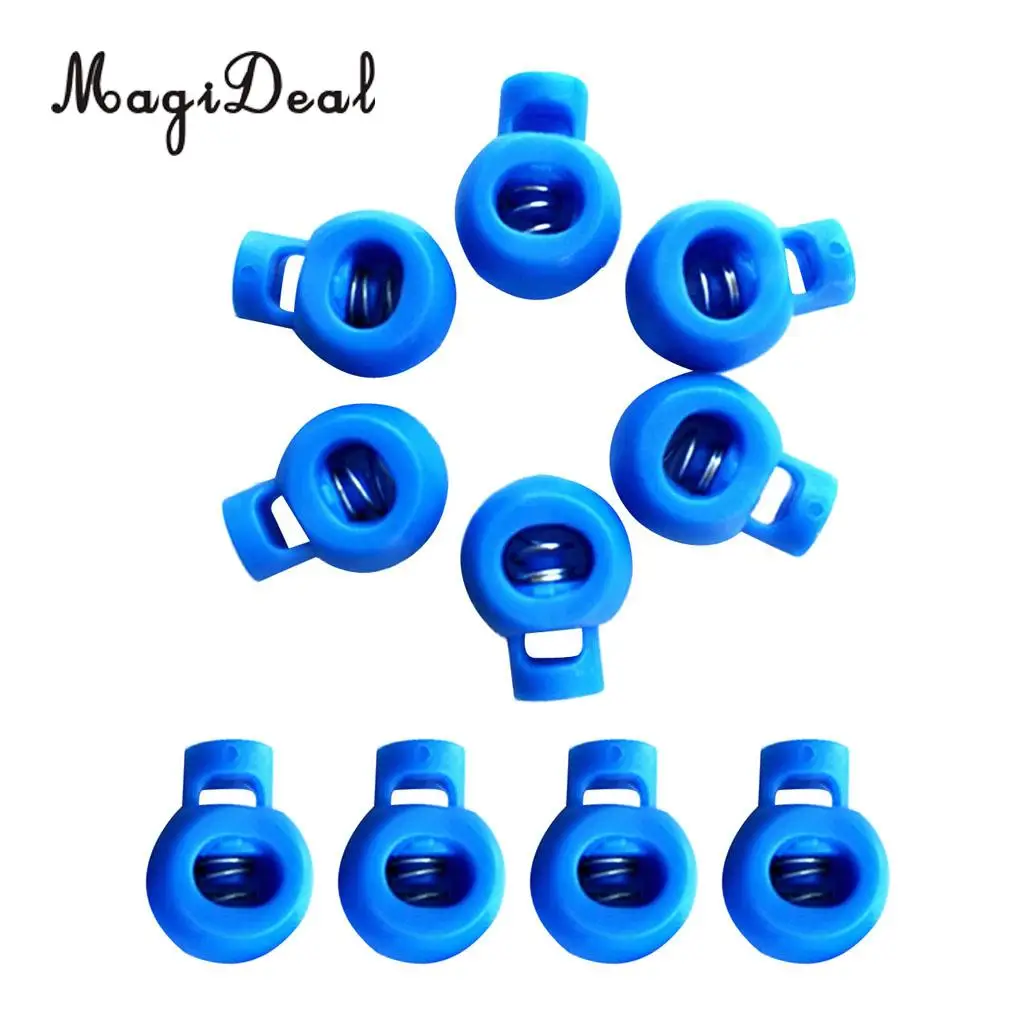 MagiDeal Pack 10 Rope Ball Stoppers Toggle Lock Ends Spring Buckle for Paracord Elastic Cord Bungee Rope Garment Shoelace